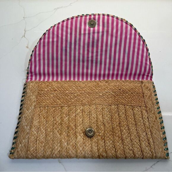 Lilly Pulitzer Happy Hour Straw Clutch with Embroidery - Picture 6 of 9